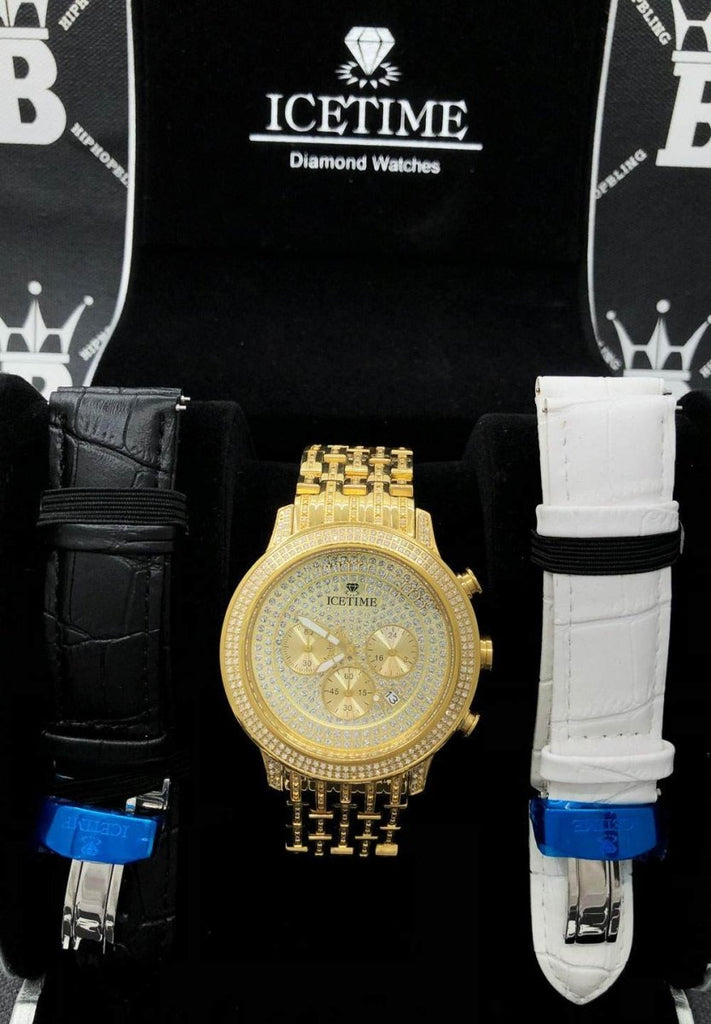 Prince 3.00cttw Diamond Hip Hop IceTime Watch White Gold HipHopBling