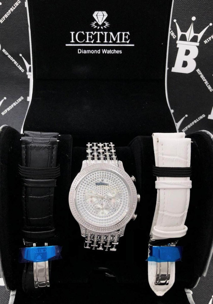 Prince 3.00cttw Diamond Hip Hop IceTime Watch White Gold HipHopBling