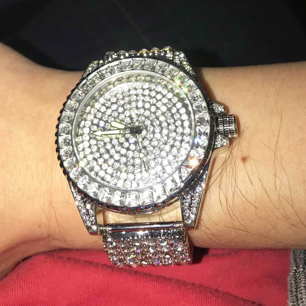 Princess Cut 6 Row Bling Bling Watch 7" HipHopBling