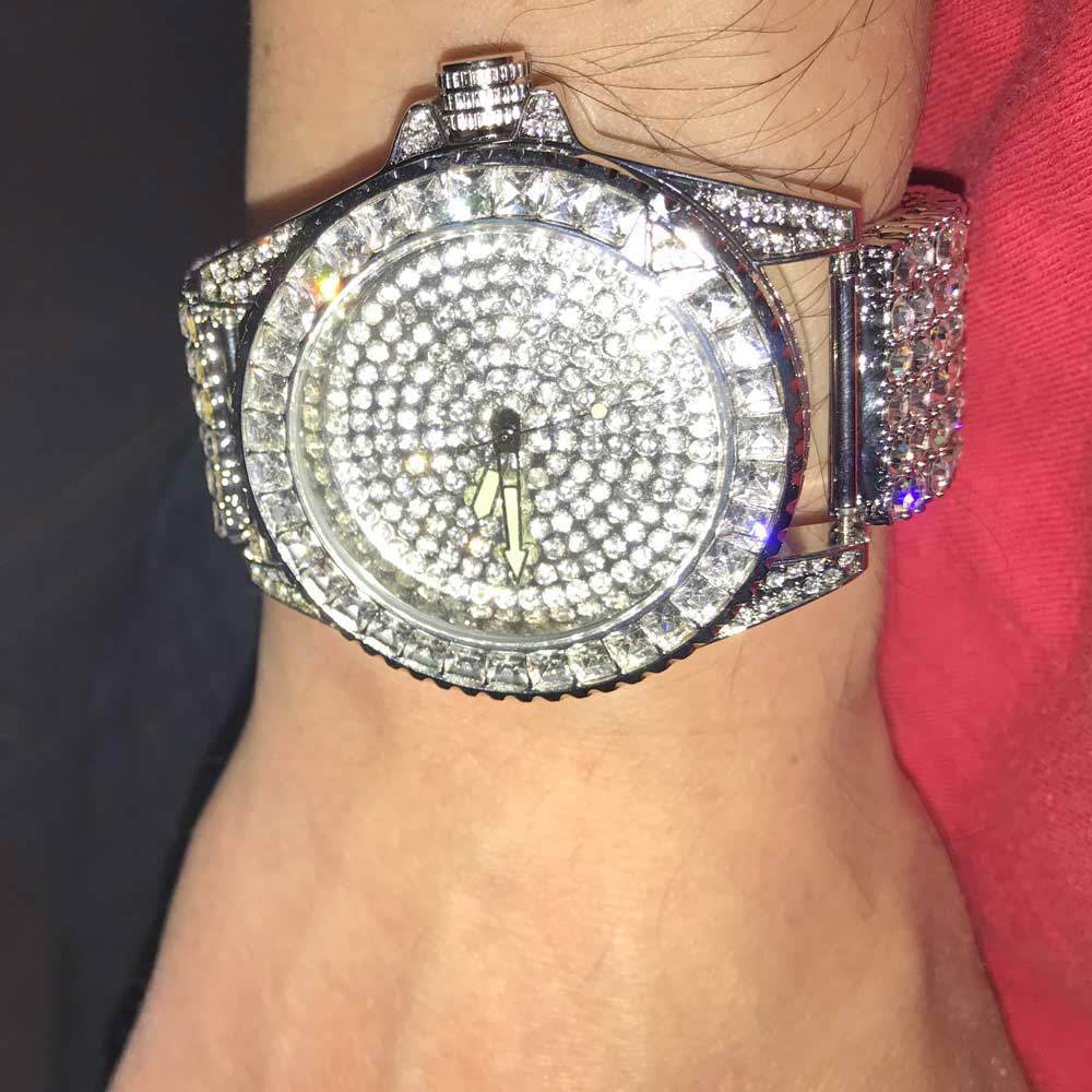 Princess Cut 6 Row Bling Bling Watch 7" HipHopBling