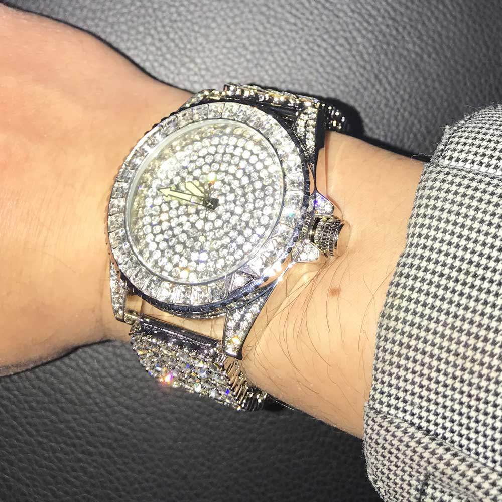 Princess Cut 6 Row Bling Bling Watch 7" HipHopBling