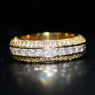 Princess Cut Channel Set Micro Pave CZ Eternity Band Ring in Gold 8 HipHopBling