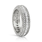 Princess Cut Channel Set Micro Pave Eternity Band Ring in Rhodium 7 HipHopBling