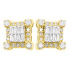 Prong Box Baguette Diamond Earrings .37cttw 10K Yellow Gold HipHopBling