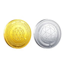 QTUM Coin Iced Out Frame Pendant Yellow Gold Tennis CZ Frame HipHopBling
