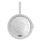 QTUM Coin Iced Out Frame Pendant Yellow Gold Tennis CZ Frame HipHopBling