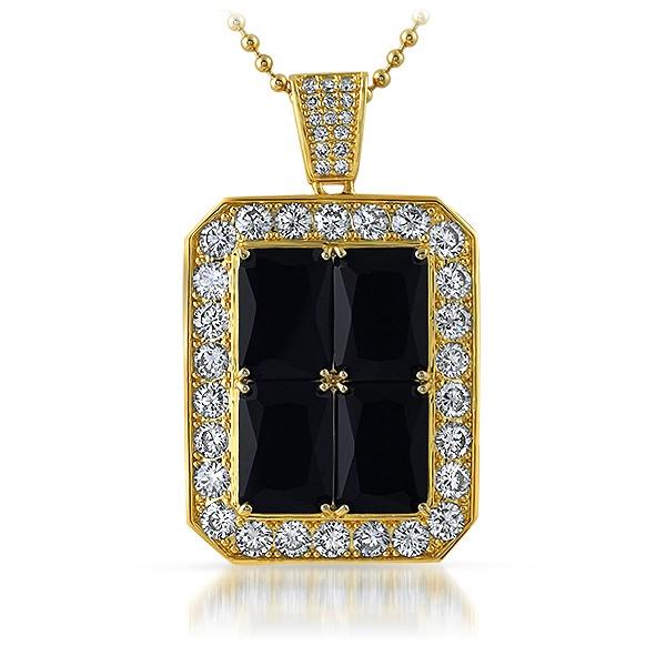Quad Lab Black Diamond Block Iced out Pendant Pendant Only HipHopBling