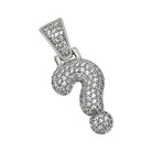 ? Question Mark Symbol Rhodium CZ Bling Bling Pendant HipHopBling