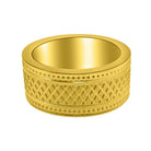 Quilted Diamond Gold Ring Stainless Steel 9 HipHopBling
