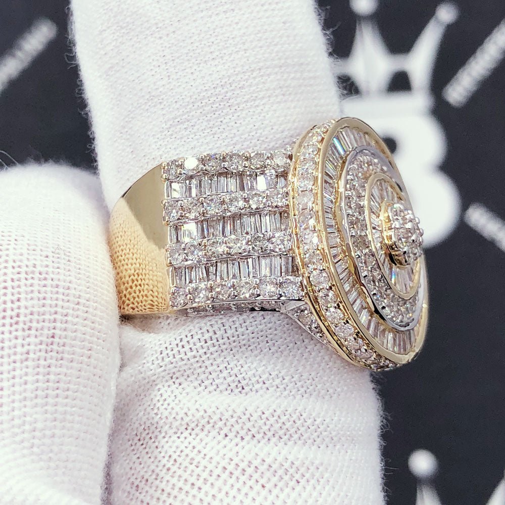 Radiant Baguette 3.77cttw Diamond Ring 10K Yellow Gold HipHopBling