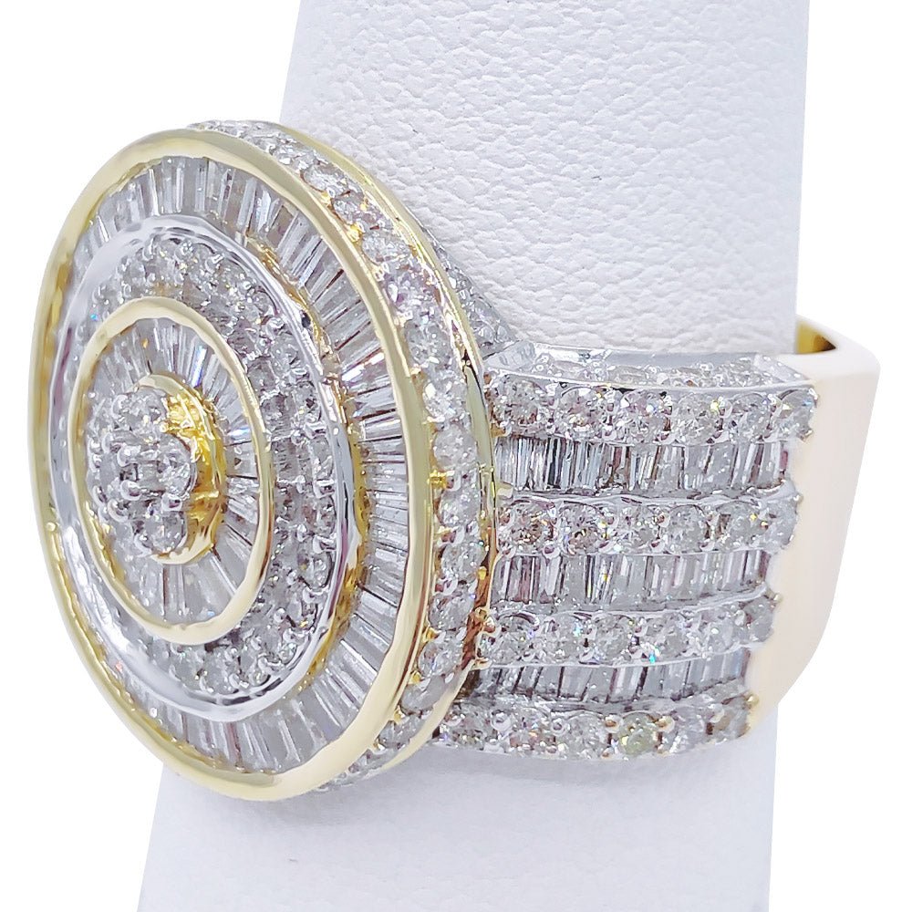 Radiant Baguette 3.77cttw Diamond Ring 10K Yellow Gold HipHopBling