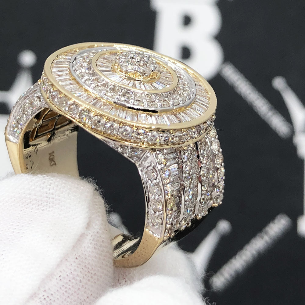 Radiant Baguette 3.77cttw Diamond Ring 10K Yellow Gold HipHopBling