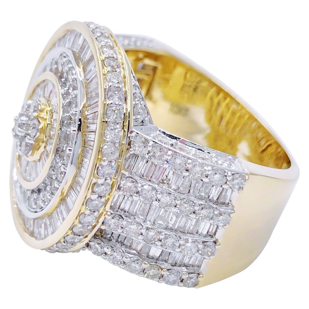Radiant Baguette 3.77cttw Diamond Ring 10K Yellow Gold HipHopBling