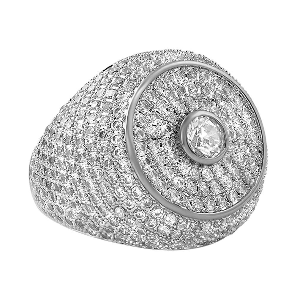 Radiant Halo CZ Ring Rhodium 12 HipHopBling
