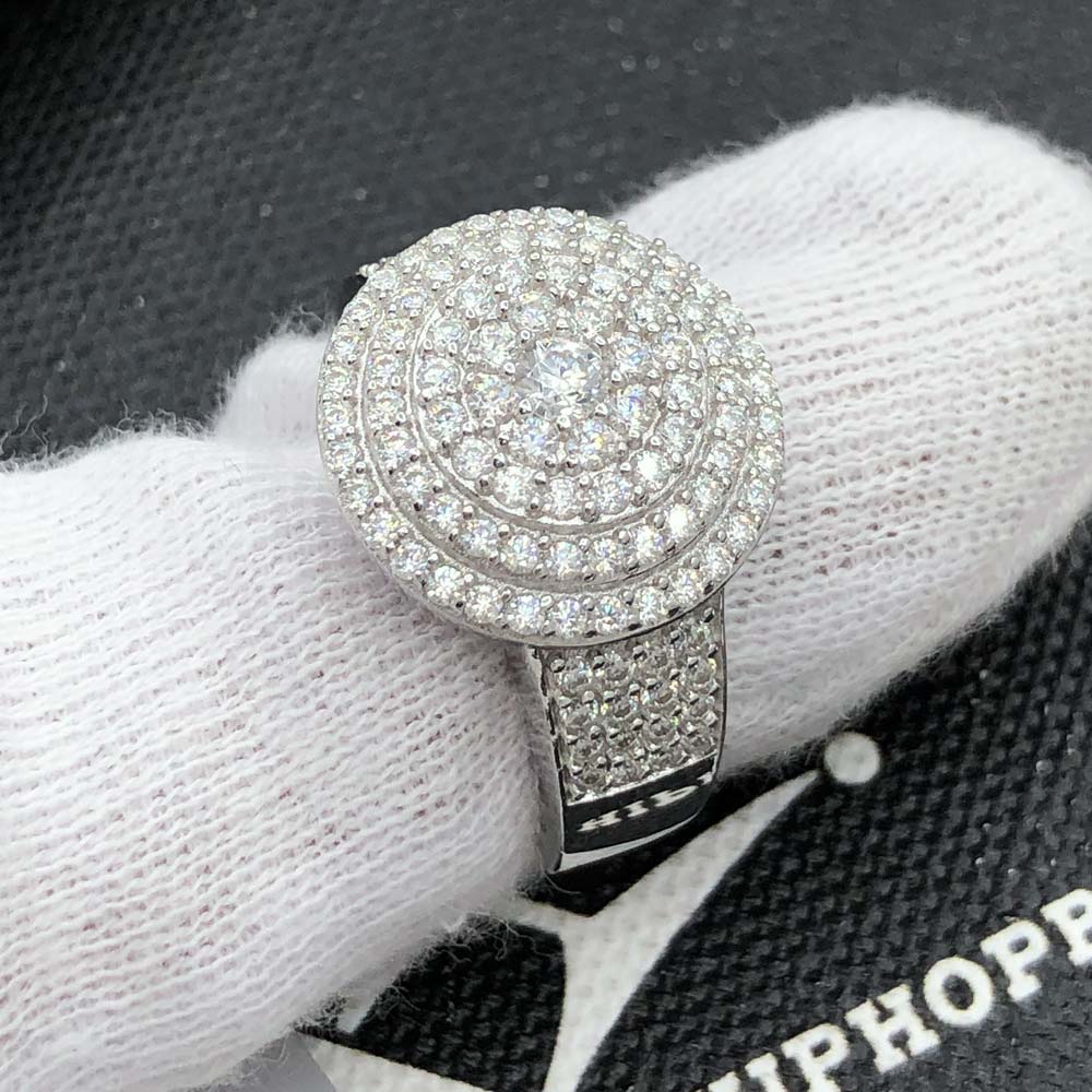 Radiant Iced Out VVS Moissanite Ring .925 Sterling Silver 7 HipHopBling