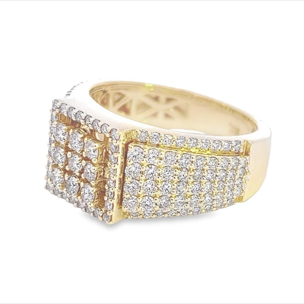 Raised Box Diamond Ring 2.15cttw 10K Gold 10K Yellow Gold HipHopBling