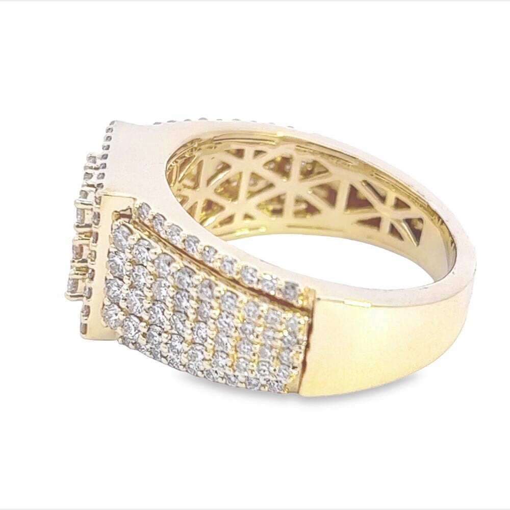Raised Box Diamond Ring 2.15cttw 10K Gold 10K Yellow Gold HipHopBling