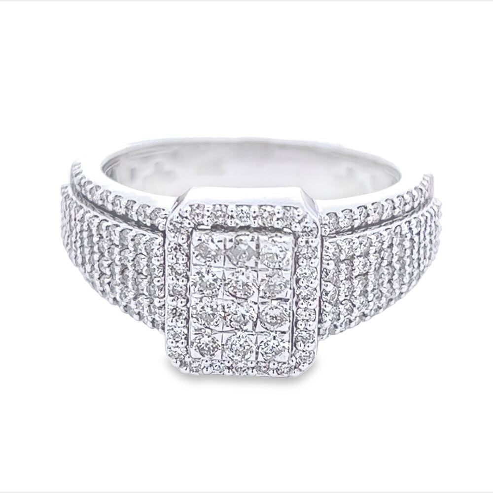 Raised Cushion Diamond Ring 1.60cttw 10K Gold 10K Yellow Gold HipHopBling