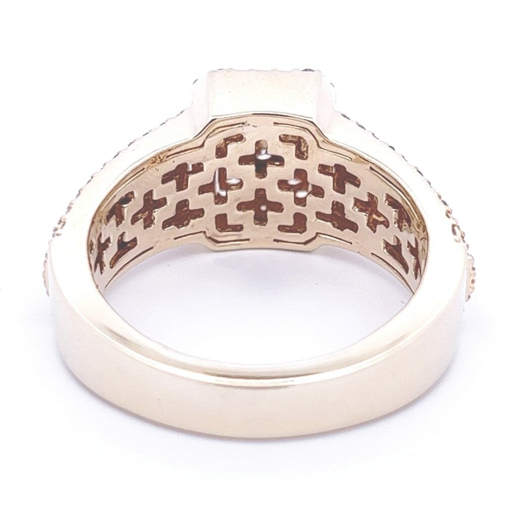 Raised Cushion Diamond Ring 1.60cttw 10K Gold 10K Yellow Gold HipHopBling