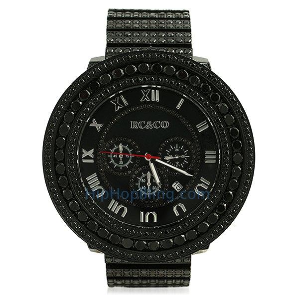 RC&Co Fully Custom CZ Black HipHop Watch HipHopBling