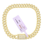 Real Diamond Cuban Bracelet 8MM Sharp Links 10K Yellow or White Gold 10K Yellow Gold 8" Bracelet HipHopBling