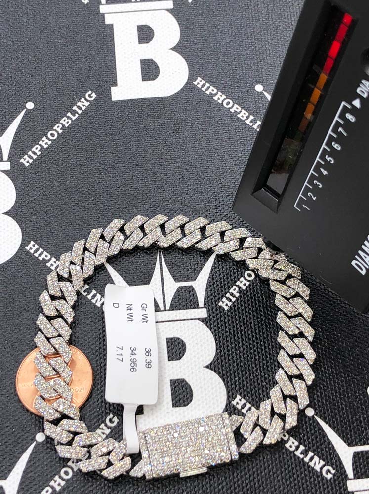 Real Diamond Cuban Chain 10MM Sharp Links 10K Yellow or White Gold 10K White Gold 22" HipHopBling