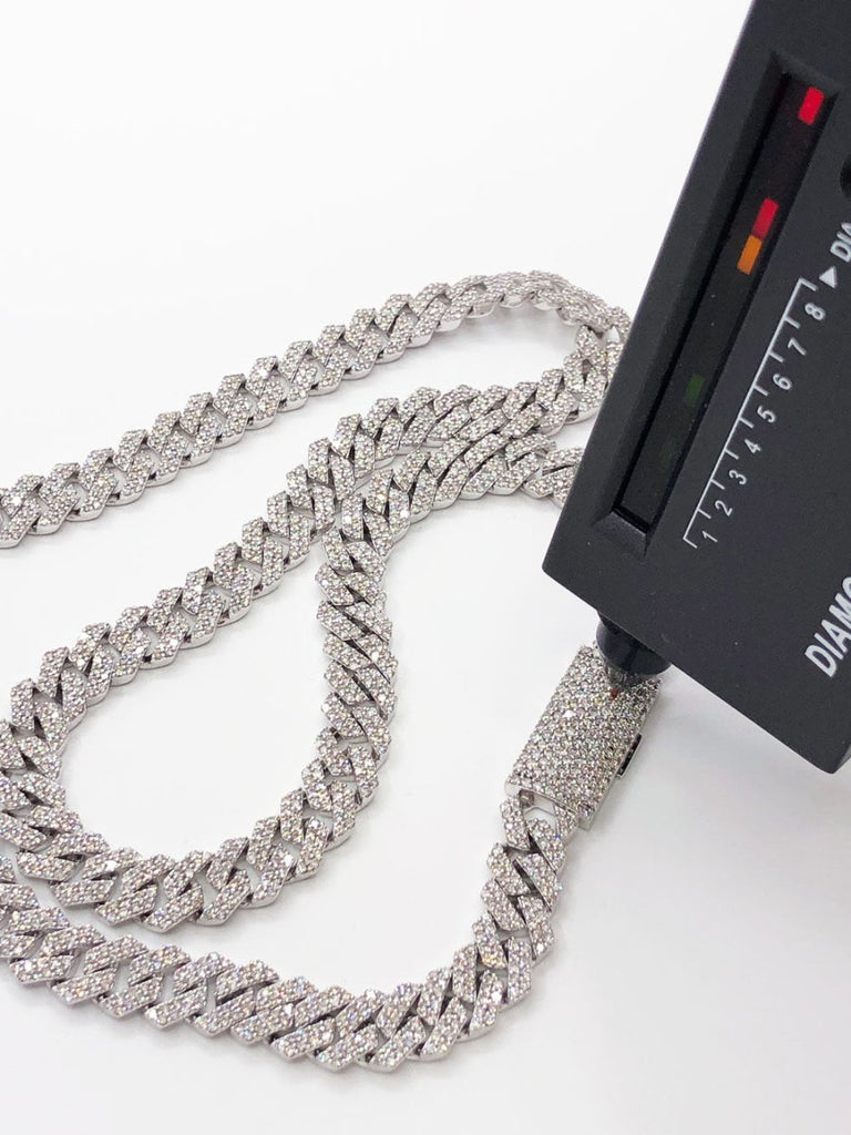 Real Diamond Cuban Chain 10MM Sharp Links 10K Yellow or White Gold 10K White Gold 22" HipHopBling