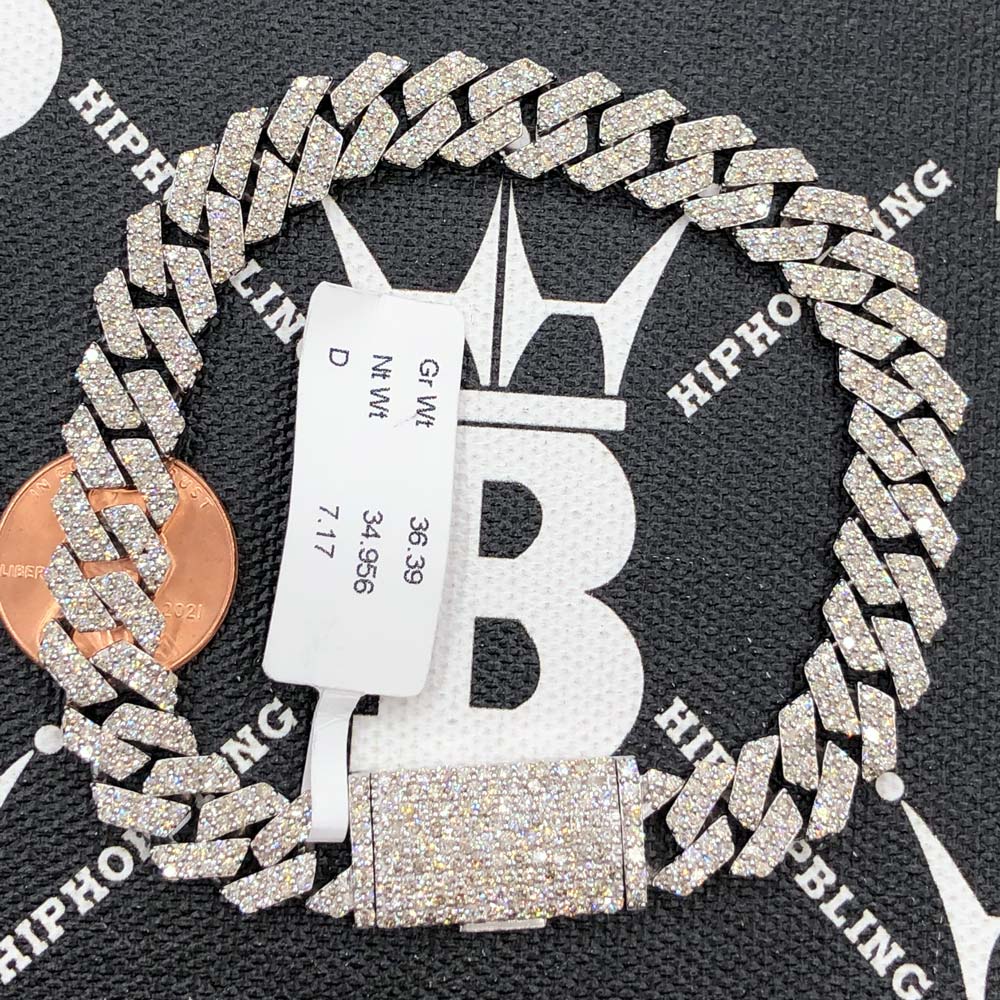 Real Diamond Cuban Chain 10MM Sharp Links 10K Yellow or White Gold 10K White Gold 22" HipHopBling