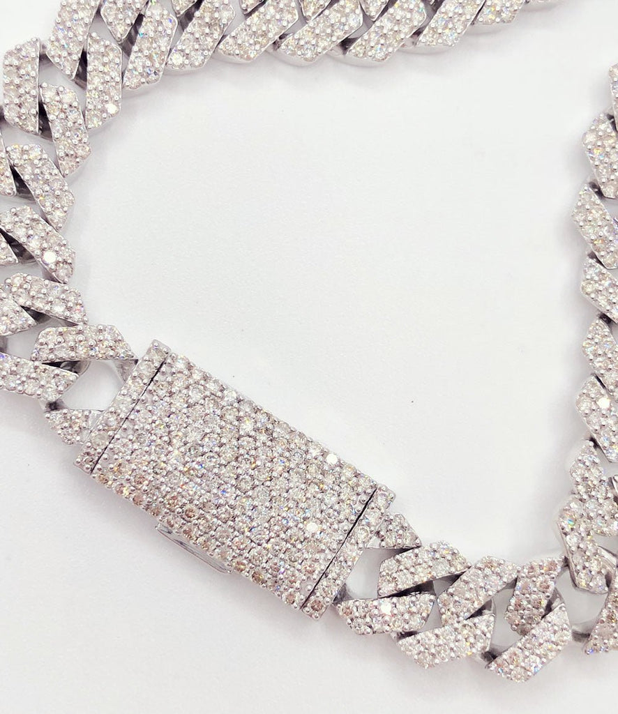 Real Diamond Cuban Chain 10MM Sharp Links 10K Yellow or White Gold 10K White Gold 22" HipHopBling