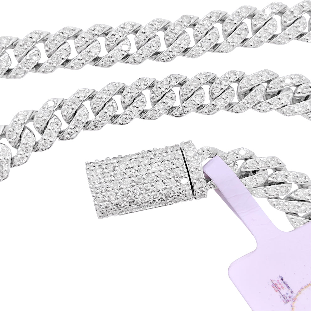 Real Diamond Cuban Chain 6MM 10K Yellow or White Gold 10K White Gold 22" HipHopBling