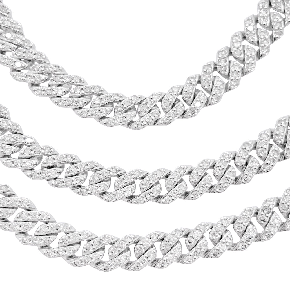 Real Diamond Cuban Chain 6MM 10K Yellow or White Gold 10K White Gold 22" HipHopBling