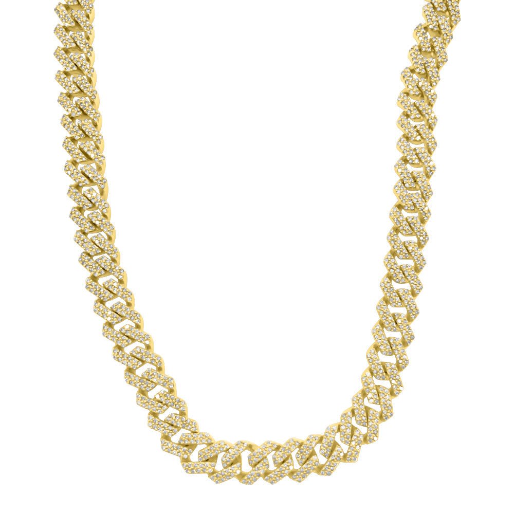 Real Diamond Cuban Chain 8MM Sharp Links 10K Yellow or White Gold 10K White Gold 22" HipHopBling