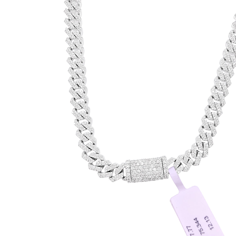 Real Diamond Cuban Chain 8MM Sharp Links 10K Yellow or White Gold 10K White Gold 22" HipHopBling