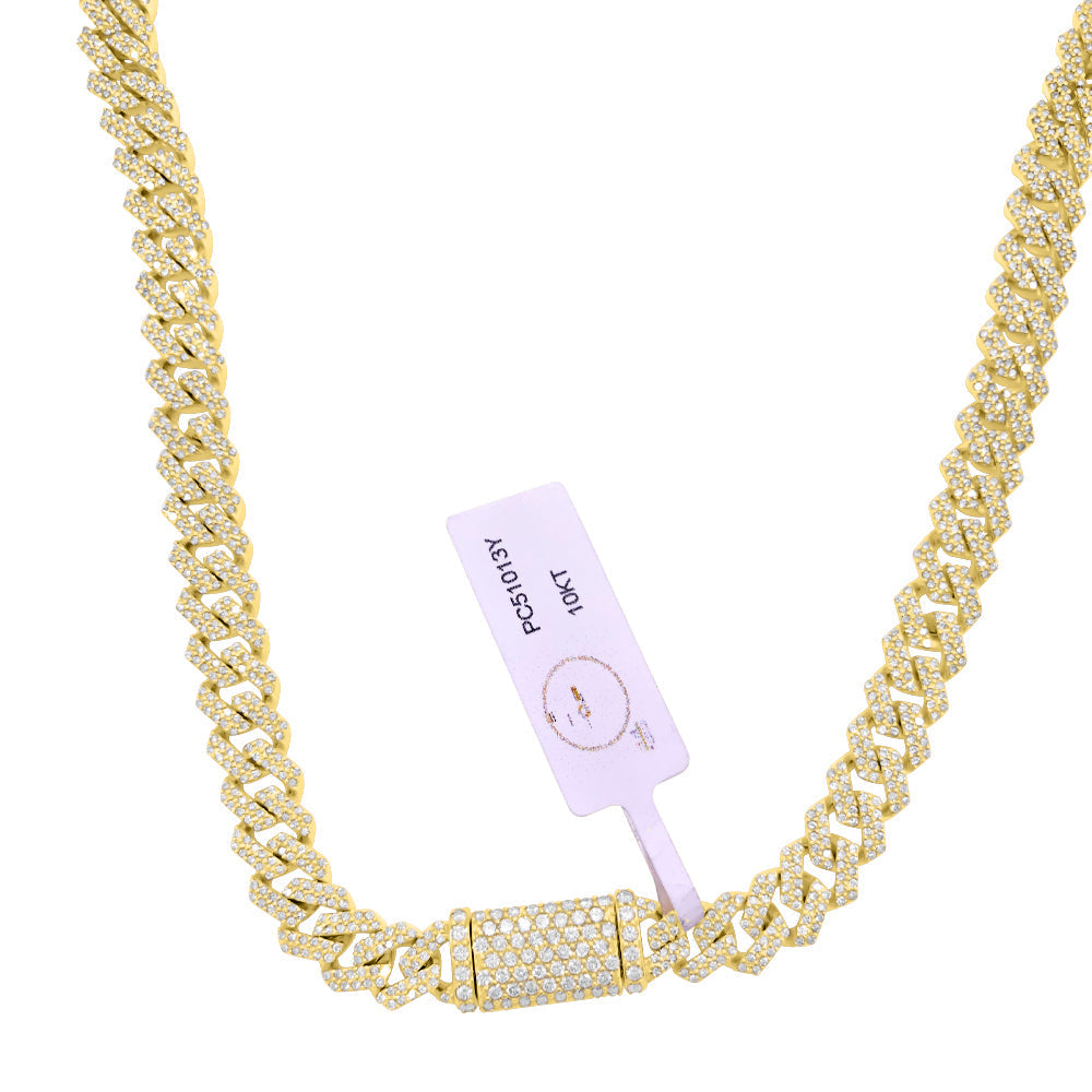 Real Diamond Cuban Chain 8MM Sharp Links 10K Yellow or White Gold HipHopBling