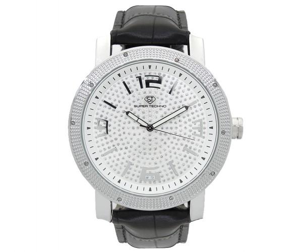 Real Diamond Super Techno Watch .10cttw HipHopBling