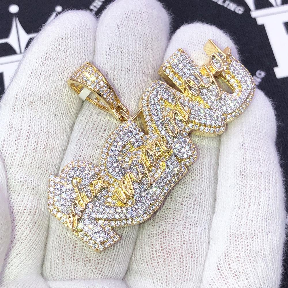 REAL Realize Everyone Aint Loyal VVS CZ Hip Hop Pendant Yellow Gold HipHopBling