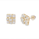 Rectangle Cluster Baguette Diamond Earrings .64cttw 10K Gold 10K Yellow Gold HipHopBling