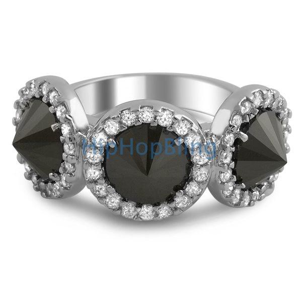 Reverse Black CZ Diamond Fashion Pave Ladies Ring 6 HipHopBling