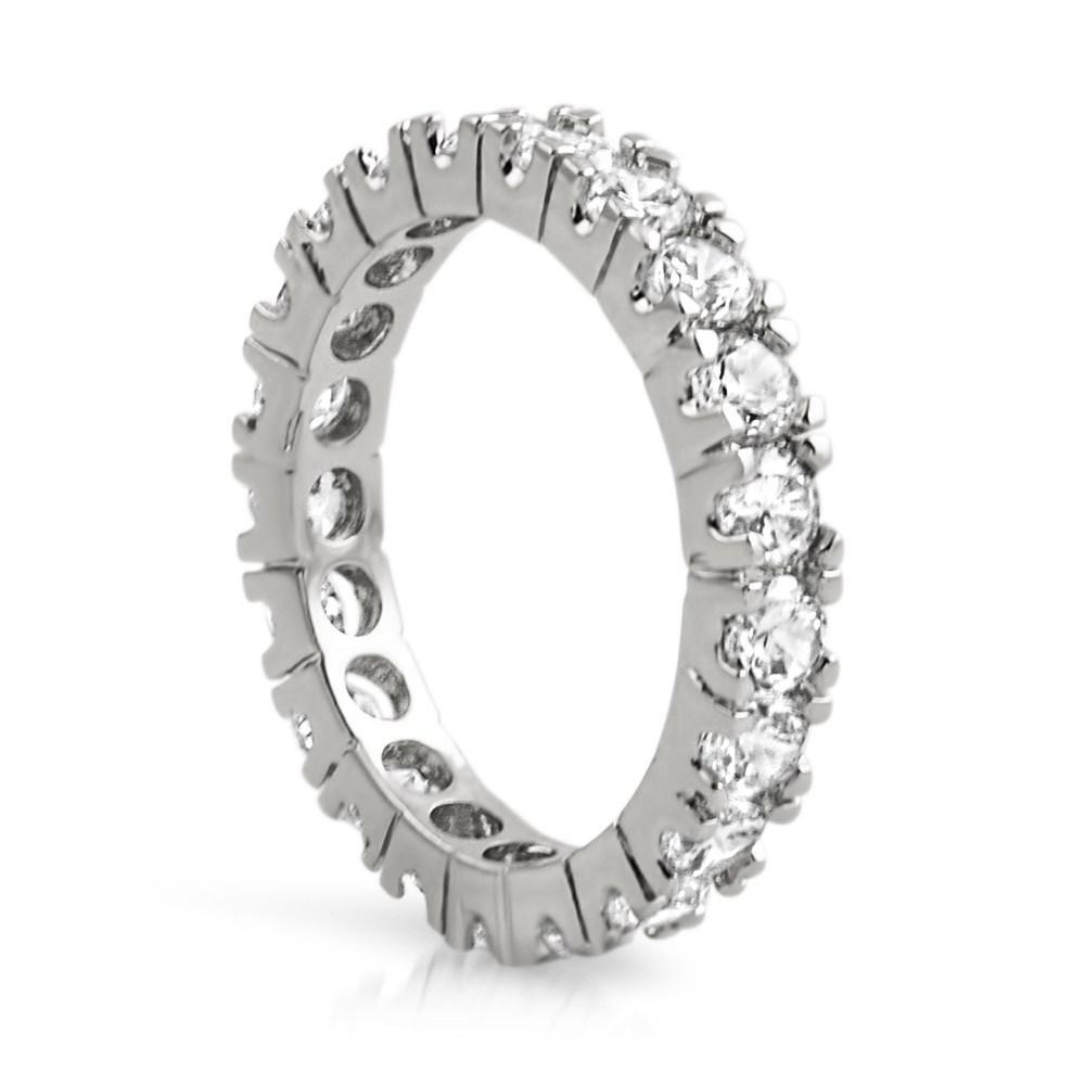 Rhodium Eternity 3MM CZ Bling Bling Ring 6 HipHopBling