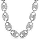 Rhodium Marine Link 24MM Wide CZ Bling Bling Chain 18" HipHopBling