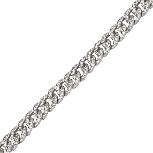 Rhodium Miami Cuban CZ Bling Bracelet 8MM HipHopBling
