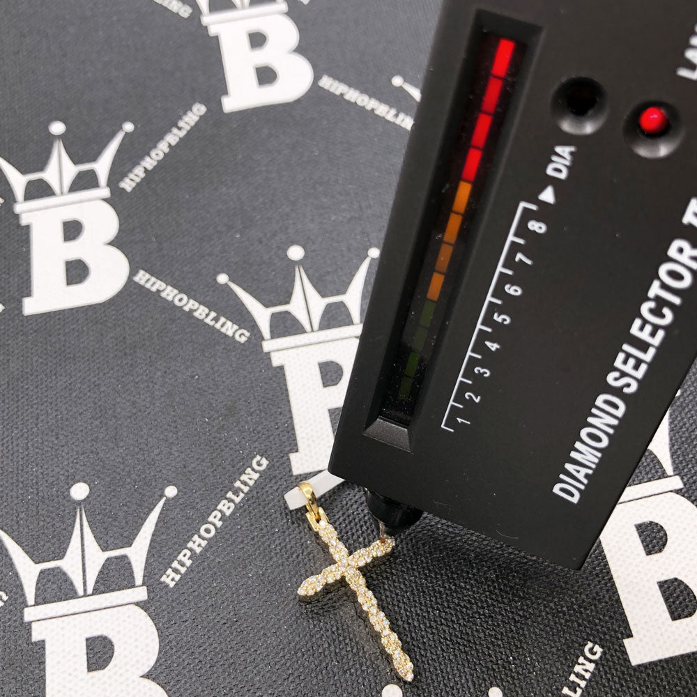 Ribbed Cross .61cttw Diamond Pendant 10K White Or Yellow Gold 10K Yellow Gold HipHopBling