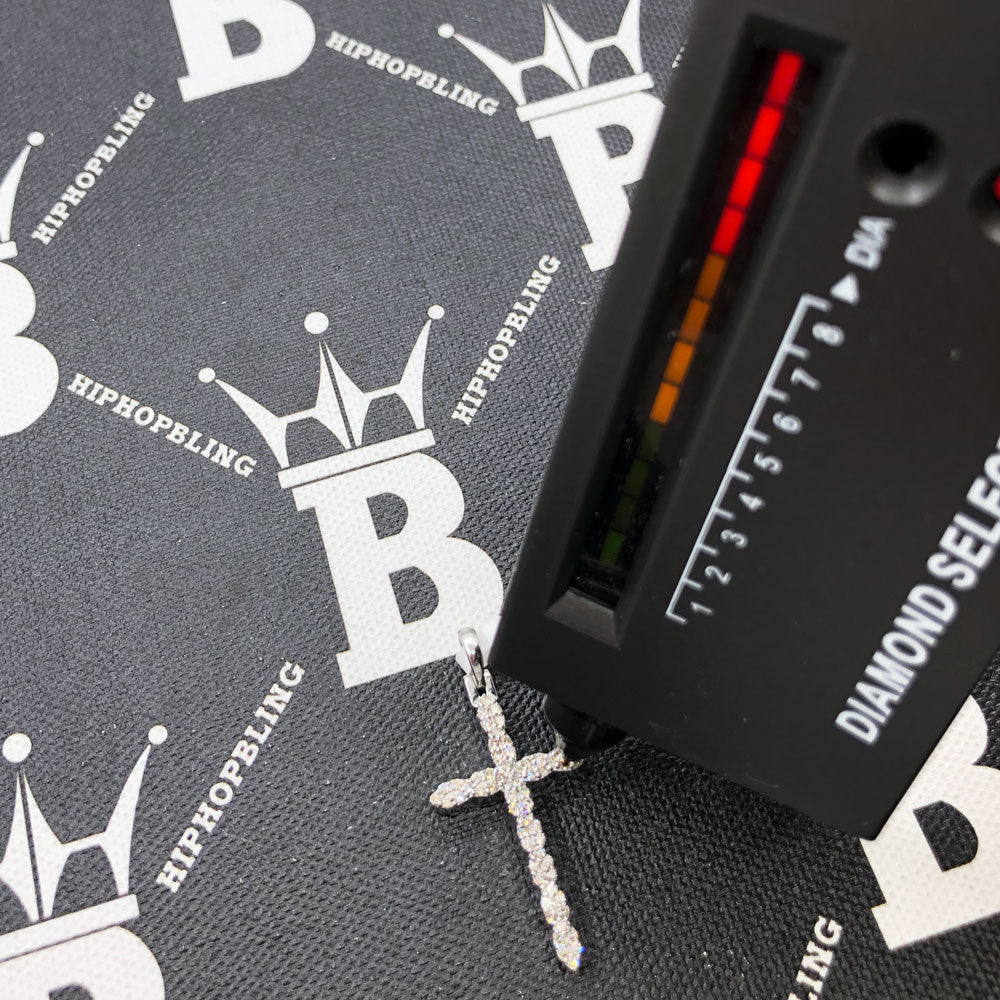 Ribbed Cross .61cttw Diamond Pendant 10K White Or Yellow Gold 10K Yellow Gold HipHopBling