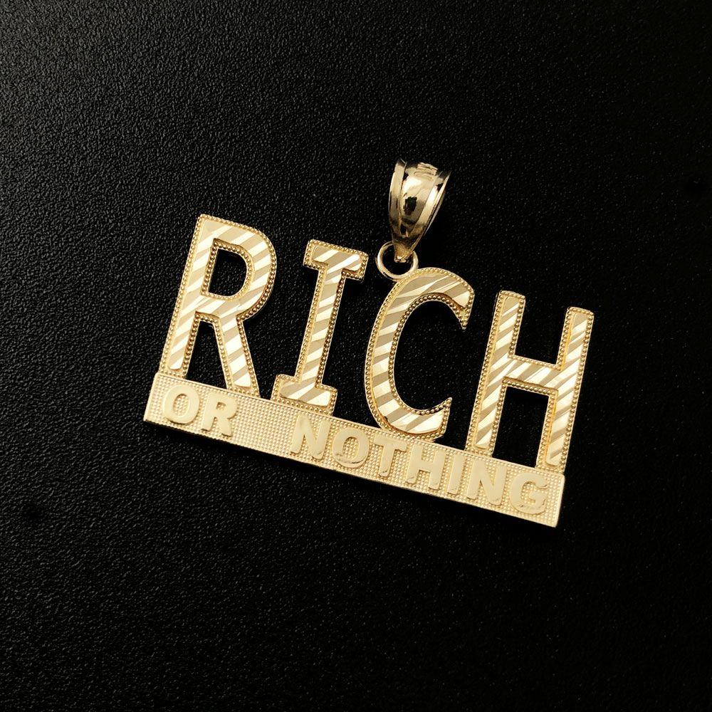 Rich or Nothing DC 10K Yellow Gold Pendant HipHopBling
