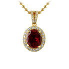 Rick Ross Style Oval Lab Ruby Hip Hop Pendant Pendant Only HipHopBling