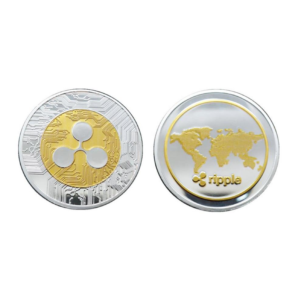 Ripple XRP Coin Iced Out Frame Pendant Yellow Gold Tennis CZ Frame HipHopBling