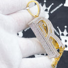 Road Runner Baguette CZ Hip Hop Bling Pendant Yellow Gold HipHopBling