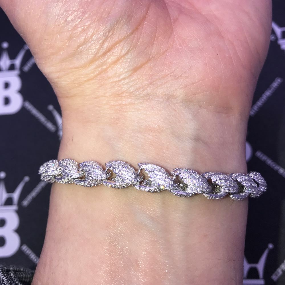 Rope Moissanite Bracelet Iced Out .925 Sterling Silver 8" Bracelet HipHopBling