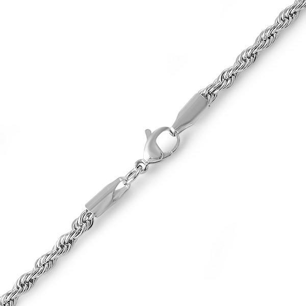 Rope Stainless Steel Bracelet 4MM HipHopBling