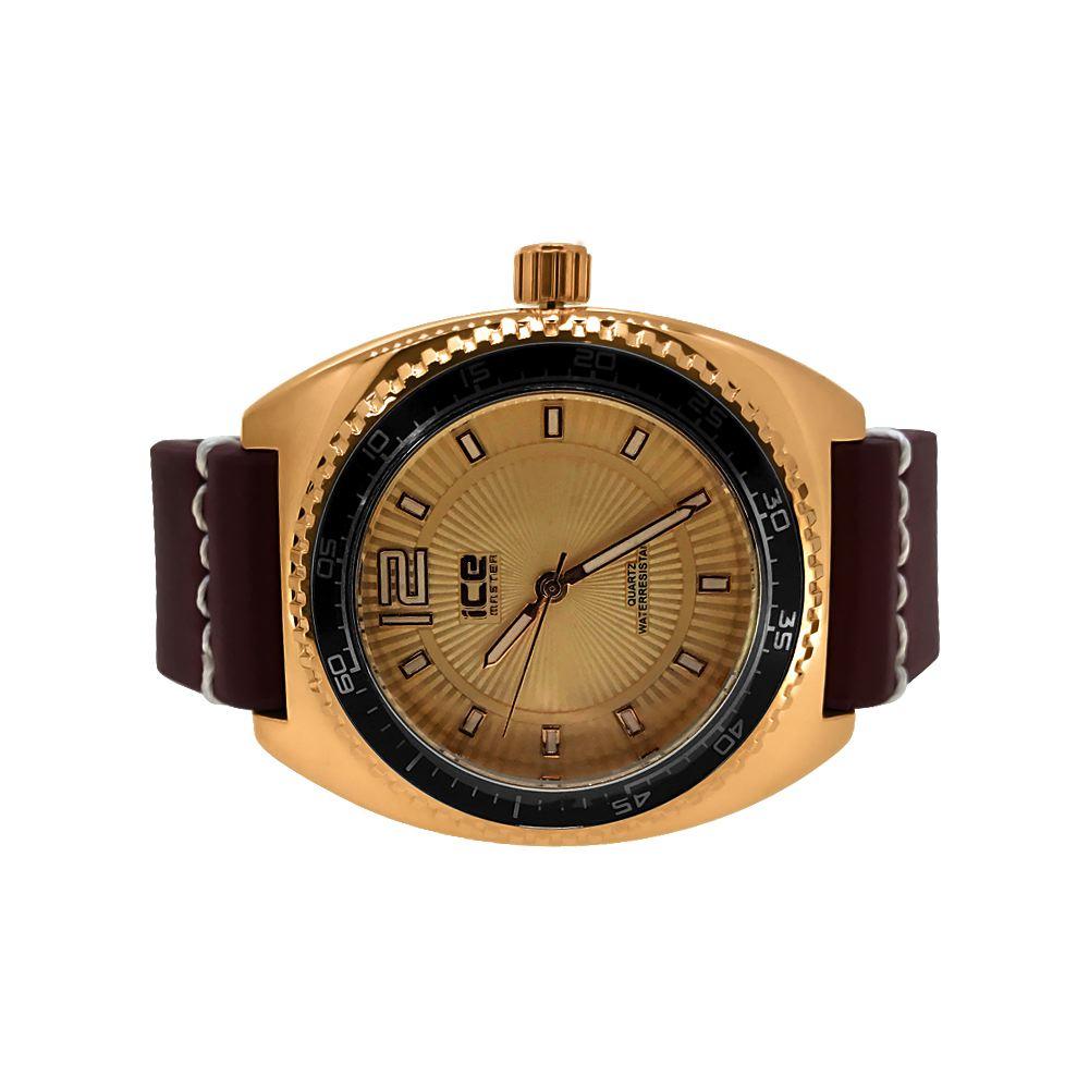 Rose Divers Watch with Thick Red Leather Band HipHopBling